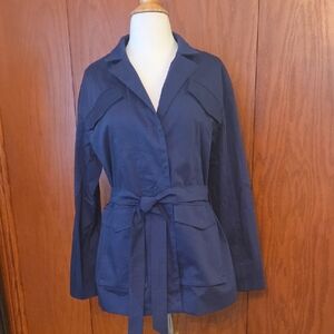 Women's Away Navy Belted Jacket